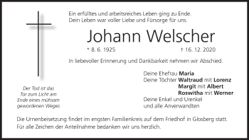 Anzeige von Johann Welscher von MGO