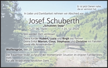 Anzeige von Josef Schuberth von MGO