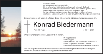 Anzeige von Konrad Biedermann von MGO
