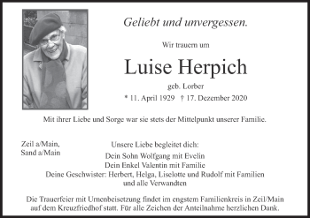 Anzeige von Luise Herpich von MGO