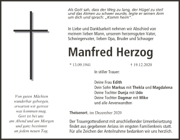 Anzeige von Manfred Herzog von MGO