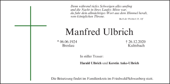 Anzeige von Manfred Ulbrich von MGO