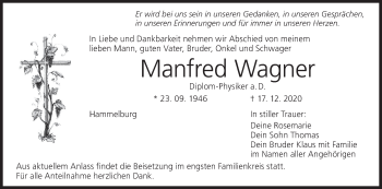 Anzeige von Manfred Wagner von MGO