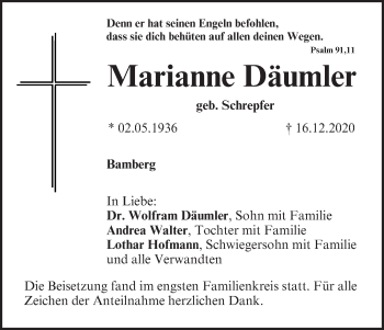 Anzeige von Marianne Däumler von MGO