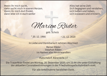 Anzeige von Marion Räder von MGO