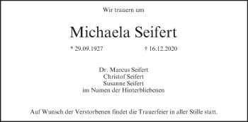Anzeige von Michaela Seifert von MGO
