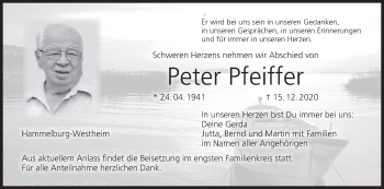 Anzeige von Peter Pfeiffer von MGO