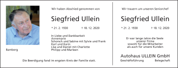 Anzeige von Siegfried Ullein von MGO
