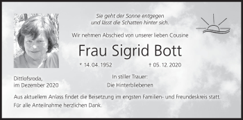 Anzeige von Sigrid Bott von MGO