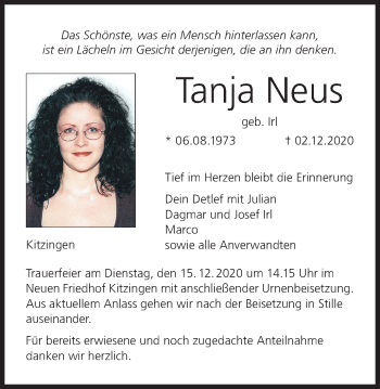 Anzeige von Tanja Neus von MGO