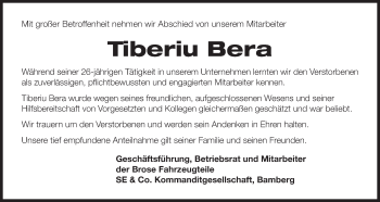 Anzeige von Tiberiu Bera von MGO