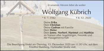 Anzeige von Wolfgang Kübrich von MGO