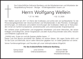 Anzeige von Wolfgang Wellein von MGO