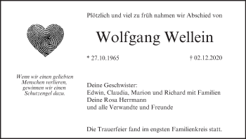 Anzeige von Wolfgang Wellein von MGO