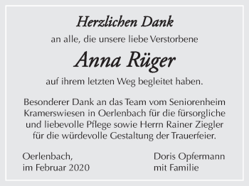 Anzeige von Anna Rüger von MGO