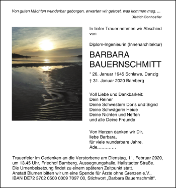 Anzeige von Barbara Bauernschmitt von MGO