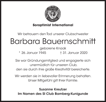 Anzeige von Barbara Bauernschmitt von MGO
