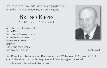 Anzeige von Bruno Kippes von MGO