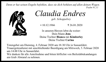 Anzeige von Claudia Endres von MGO