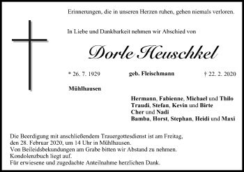 Anzeige von Dorle Heuschkel von MGO