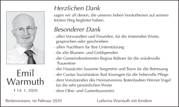 Anzeige von Emil Warmuth von MGO