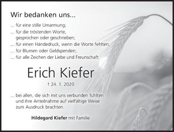 Anzeige von Erich Kiefer von MGO