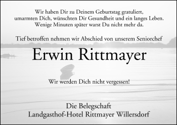Anzeige von Erwin Rittmayer von MGO