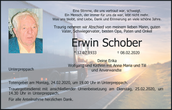 Anzeige von Erwin Schober von MGO