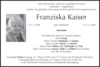 Anzeige von Franziska Kaiser von MGO