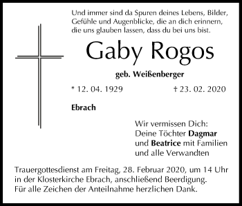 Anzeige von Gaby Rogos von MGO
