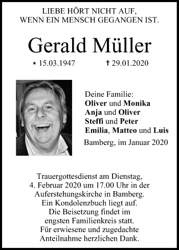 Anzeige von Gerald Müller von MGO