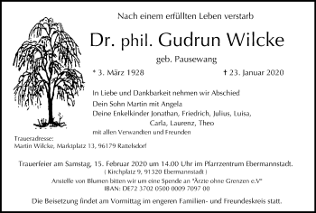 Anzeige von Gudrun Wilcke von MGO