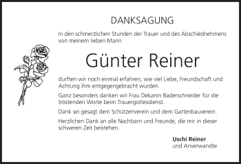 Anzeige von Günter Reiner von MGO