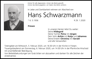 Anzeige von Hans Schwarzmann von MGO