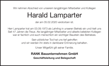 Anzeige von Harald Lamparter von MGO