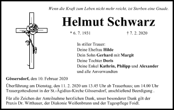 Anzeige von Helmut Schwarz von MGO