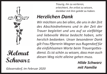 Anzeige von Helmut Schwarz von MGO