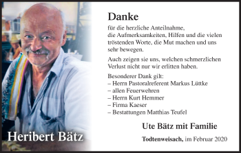 Anzeige von Heribert Bätz von MGO