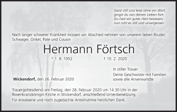 Anzeige von Hermann Förtsch von MGO
