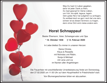 Anzeige von Horst Schnappauf von MGO