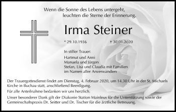 Anzeige von Irma Steiner von MGO
