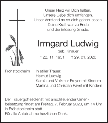 Anzeige von Irmgard Ludwig von MGO