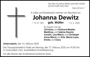 Anzeige von Johanna Dewitz von MGO