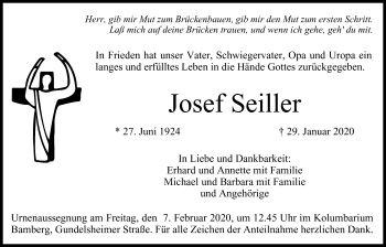Anzeige von Josef Seiller von MGO