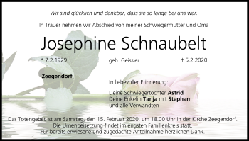 Anzeige von Josephine Schnaubelt von MGO