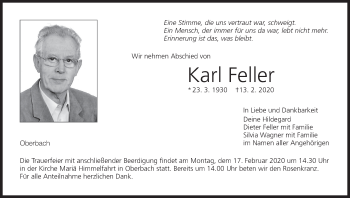 Anzeige von Karl Feller von MGO