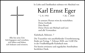 Anzeige von Karl Ernst Eger von MGO