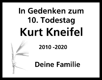 Anzeige von Kurt Kneifel von MGO