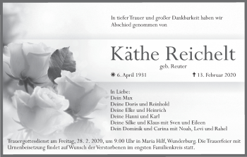 Anzeige von Käthe Reichelt von MGO