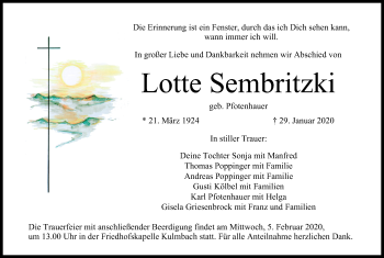 Anzeige von Lotte Sembritzki von MGO